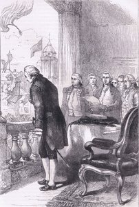 Installationen av Washington, illustration från Cassells History of the United States publicerad av Cassell, Petter & Galpin, c.1900 (litho)
