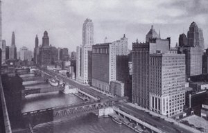 Chicago: Wacker Drive och Chicago River Bridges (s/v foto) av American Photographer (after)