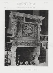 Öppen spis: Ducal Palace, Nancy, Frankrike (svart/vitt foto) av American Photographer (after)