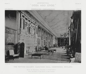 Öppen spis: The Picture-Gallery, Hardwick Hall, Derbyshire, England (s/v foto) av American Photographer (after)
