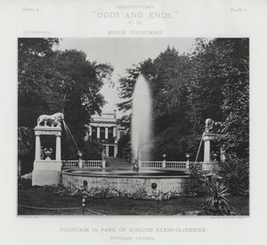 Fontän i parken Schloss Klein-Glienicke, Potsdam, Preussen (s/v foto) av American Photographer (after)