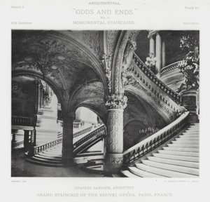 Grand Staircase of the Nouvel Opera, Paris, Frankrike (s/v foto) av American Photographer (after)