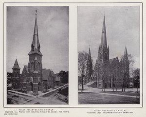 Jamestown, NY: First Presbyterian Church; First Methodist Church (s/v foto) av American Photographer (after)