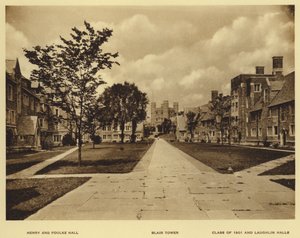 Princeton University: Henry och Foulke Hall; Blair Tower; Klass av 1901 och Laughlin Halls (s/v foto) av American Photographer (after)