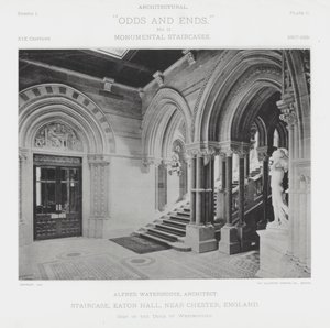 Trappa, Eaton Hall, nära Chester, England (s/v foto) av American Photographer (after)
