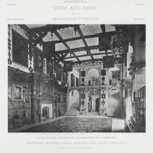 Trappa i Great Hall, Audley End, Essex, England (s/v foto) av American Photographer (after)