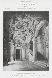Trappa i Palazzo Cataldi, Genua, Italien (s/v foto) av American Photographer (after)