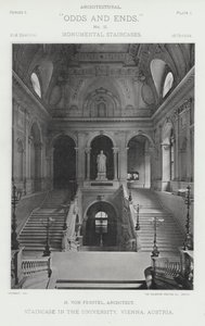 Trappa i universitetet, Wien, Österrike (s/v foto) av American Photographer (after)