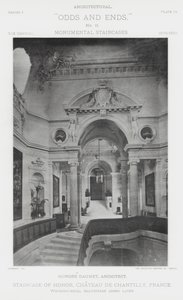 Staircase of Honor, Chateau De Chantilly, Frankrike (s/v foto) av American Photographer (after)