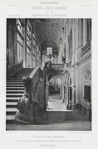 Hederstrappa i Palazzo Madama, Turin, Italien (s/v foto) av American Photographer (after)