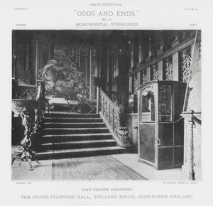 The Grand Staircase Hall, Holland House, Kensington, England (s/v foto) av American Photographer (after)