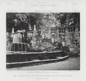 "Svanfontänen", i trädgården i Villa Lante, Bagnaia, Italien (s/v foto) av American Photographer (after)