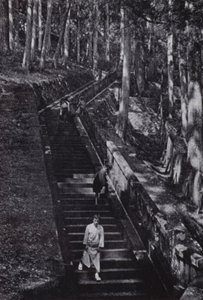 Trappan som leder till Shogun Ieyasus grav (s/v foto) av American Photographer (after)