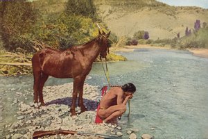 Apache Warrior, Rio Navaho, Arizona (färgat foto)