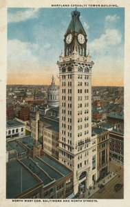 Baltimore, Massachusetts: Maryland Casualty Tower Building, nordvästra hörnet av Baltimore och North Streets (färgfoto) av American Photographer