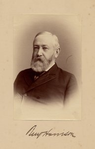 Benjamin Harrison (1833-1901), USA:s 23:e president, foto av George Prince, Washington DC (albumfoto) av American Photographer