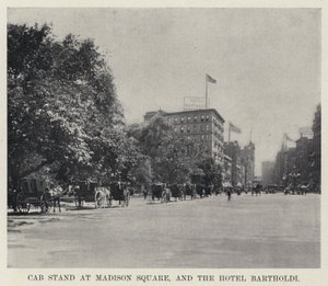 Cab Stand på Madison Square och Hotel Bartholdi (s/v foto) av American Photographer