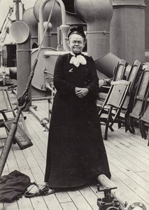 Carrie Nation (1846-1911), amerikansk radikal nykterhetskämpe, ca 1905 (svartvitt foto) av American Photographer