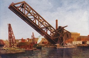 Chicago: Single Leaf Bascule Bridge (färgfoto) av American Photographer