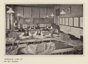 Designlektion på en konstskola (svartvitt foto) av American Photographer