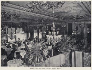 Berömda matsal på Hotel Savoy (s/v foto) av American Photographer