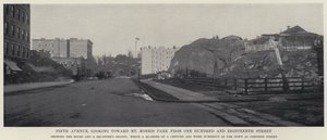 Fifth Avenue, med utsikt mot Mt Morris Park från One Hundred and Eighteenth Street (s/v foto) av American Photographer