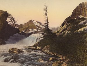 Glacier National Park: McDermott Falls och Gould Mountain (färglagd bild) av American Photographer