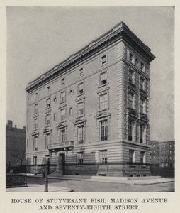 House of Stuyvesant Fish, Madison Avenue och Seventy-Eighth Street (s/v foto) av American Photographer
