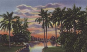 Lago del Country Club, Lake at Country Club Park (färgad bild)
