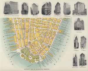 Karta över Manhattan Borough (svartvitt foto) av American Photographer