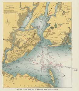 Karta över Upper and Lower Bays of New York Harbor (s/v foto) av American Photographer