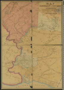 Karta över Township of Oxford, Boroughs of Frankford & Bridesburg med delar av Bristol, N. Liberties och Cheltenham Townships, 1849