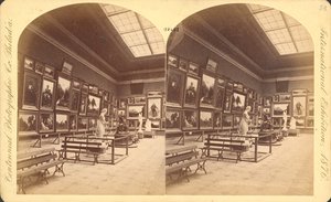 Memorial Hall, amerikanska avdelningen, internationella centennialutställningen 1876, Philadelphia (stereoskopiskt tryck) av American Photographer