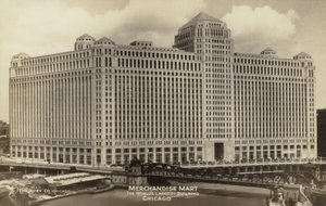 Merchandise Mart, världens största byggnad, Chicago, Illinois, USA (svartvitt foto) av American Photographer