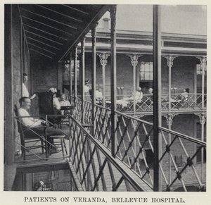 Patienter på verandan, Bellevue Hospital (s/v foto) av American Photographer
