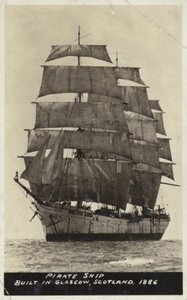 Piratskepp, byggt i Glasgow, Skottland, 1886 av American Photographer