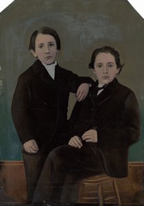 Porträtt av två pojkar,ca. 1870-talet (foto) av American Photographer