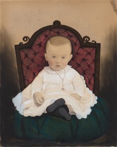 Porträtt av en baby,1880-talet (foto) av American Photographer