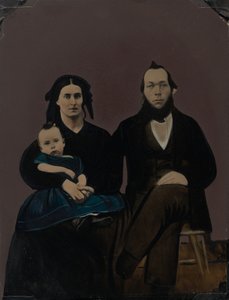 Porträtt av en familj,1860-talet (foto) av American Photographer