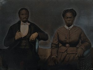 Porträtt av en man och en kvinna,1860-talet (foto) av American Photographer