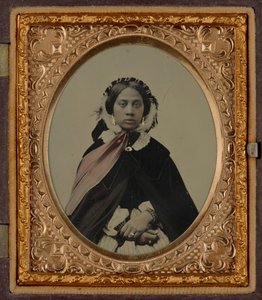 Porträtt av en kvinna, möjligen Josephine Folks,ca. 1860 (foto) av American Photographer