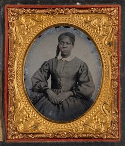 Porträtt av en kvinna,ca. 1860 (foto) av American Photographer