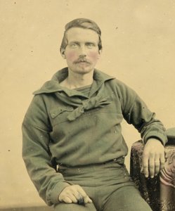 Porträtt av en sjöman i Union Uniform, c.1861 (blecktypfoto)