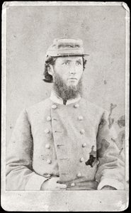 Porträtt av en soldat (svartvitt foto) av American Photographer