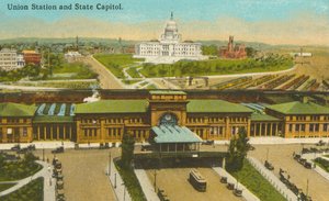 Providence, Rhode Island: Union Station och State Capitol (färgfoto) av American Photographer