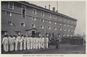 Mottagande-Ship Vermont i Brooklyn Navy Yard (s/v foto) av American Photographer