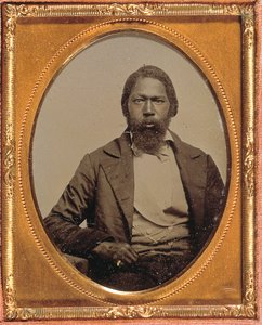 Stoic Man, ca 1855 (handfärgad ambrotyp på nionde plattan) av American Photographer