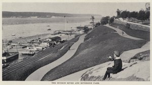 Hudson River och Riverside Park (s/v foto) av American Photographer