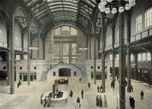 Train Concourse, Chicago Union Station (färgad bild) av American Photographer