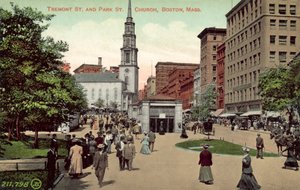 Tremont Street och Park Street Church, Boston, Massachusetts (färgfoto) av American Photographer